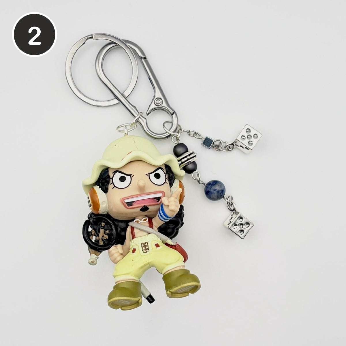 #2 Wildcard Usopp upcycled One Piece keychain