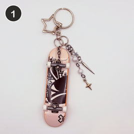 #1 Noir Board upcycled Tech Deck fingerboard keychain
