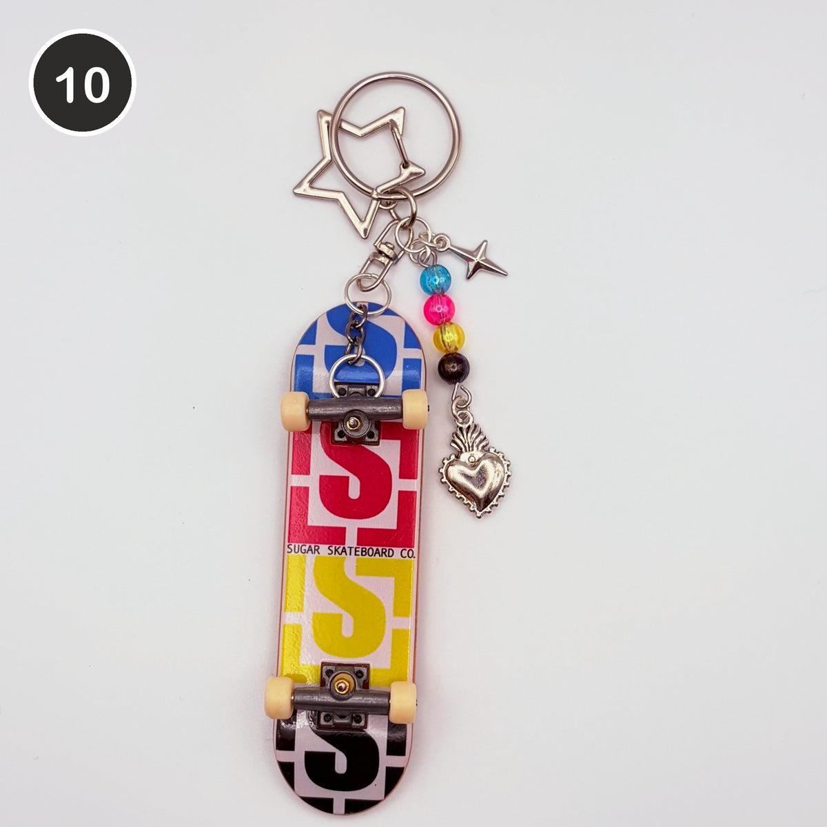 #10 Popsicle Board upcycled Tech Deck fingerboard keychain