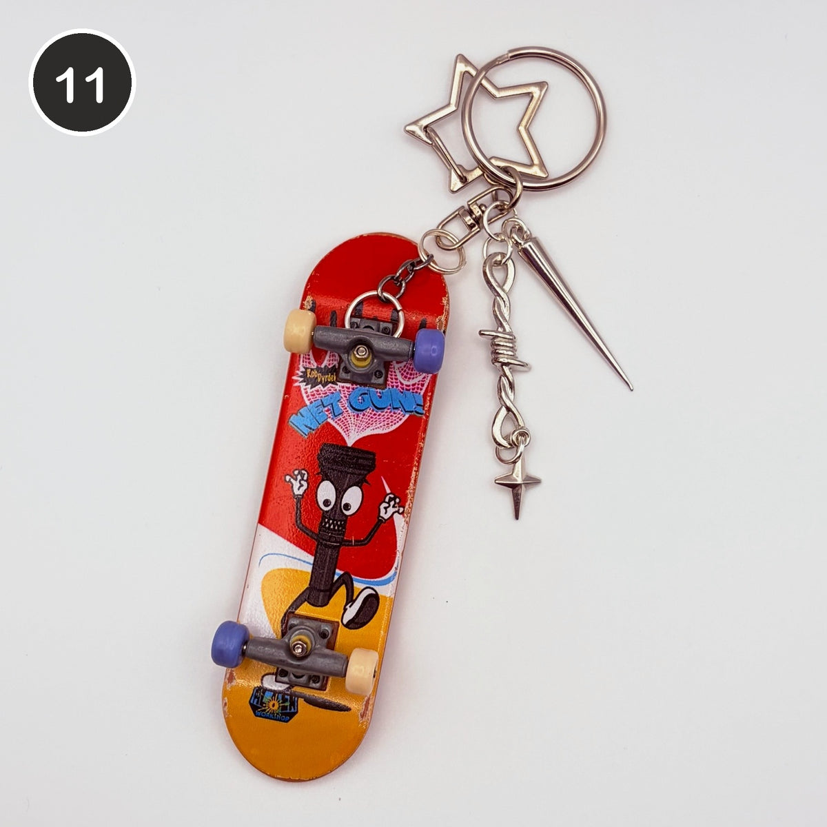 #11 Hot Sauce Board upcycled Tech Deck fingerboard keychain