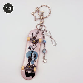 #14 Cloud Board upcycled Tech Deck fingerboard keychain