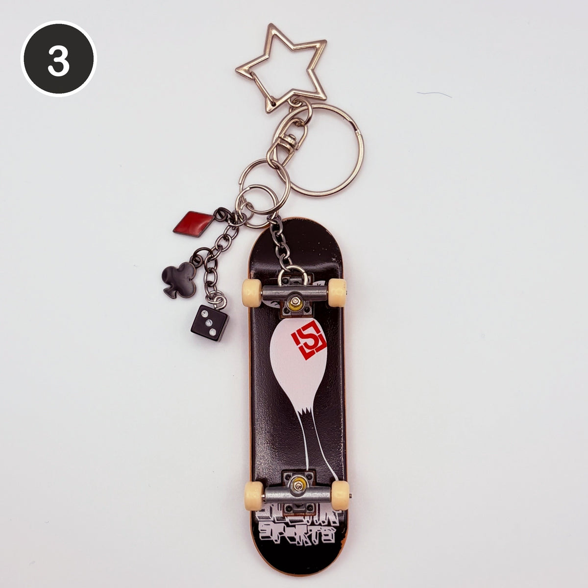 #3 Ace Board upcycled Tech Deck fingerboard keychain