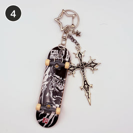#4 Requiem Board upcycled Tech Deck fingerboard keychain