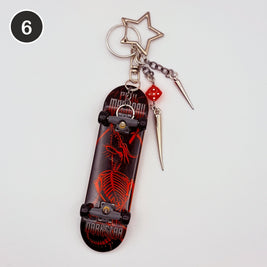 #6 Scarlet Board upcycled Tech Deck fingerboard keychain