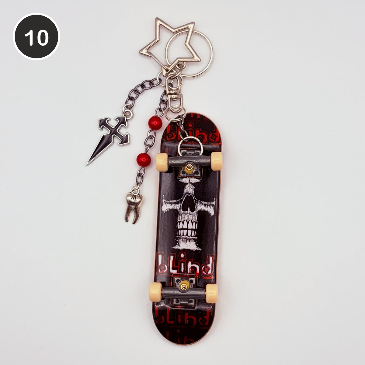 #10 Bone Board upcycled Tech Deck fingerboard keychain