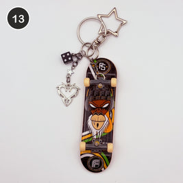 #13 Safari Board upcycled Tech Deck fingerboard keychain