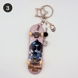 #3 Grim Board upcycled Tech Deck fingerboard keychain