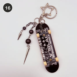 #16 Static Board upcycled Tech Deck fingerboard keychain