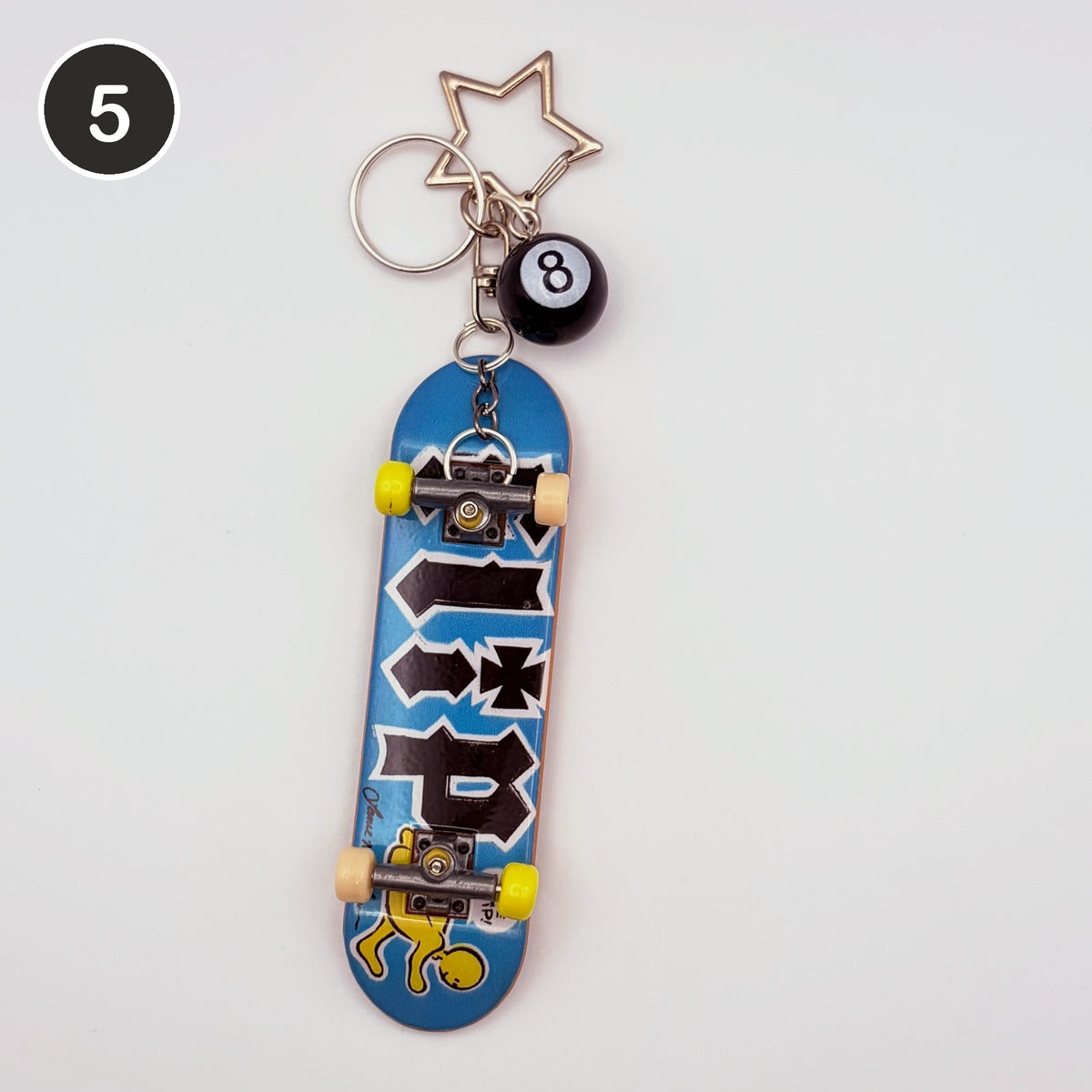 #5 Skyline Board upcycled Tech Deck fingerboard keychain