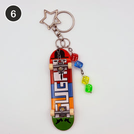 #6 Rainbow Board upcycled Tech Deck fingerboard keychain