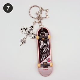 #7 Raven Board upcycled Tech Deck fingerboard keychain